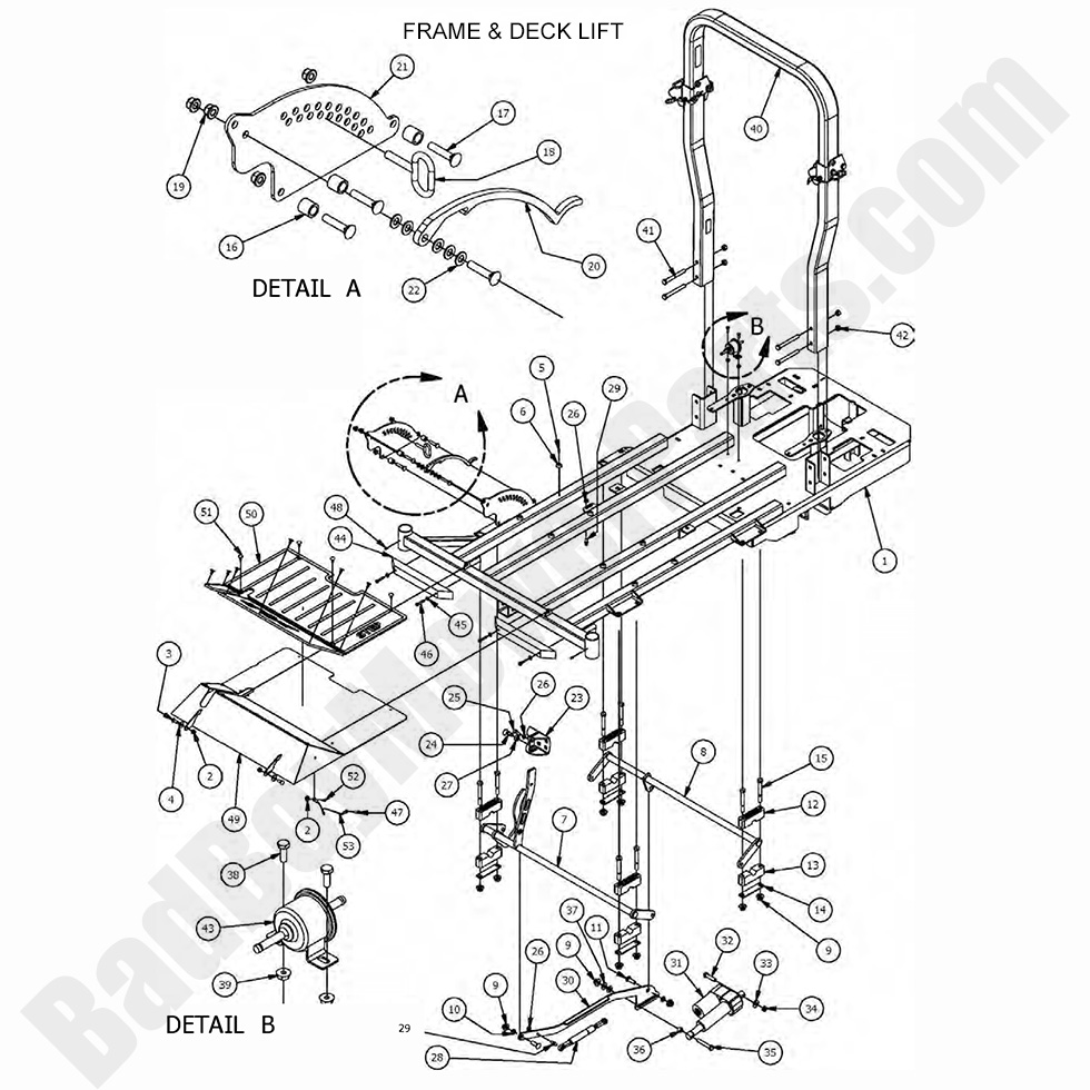 1558 - Bad Boy Mower Parts Lookup > 2017 > Diesel - 1100cc > Frame & Deck Lift